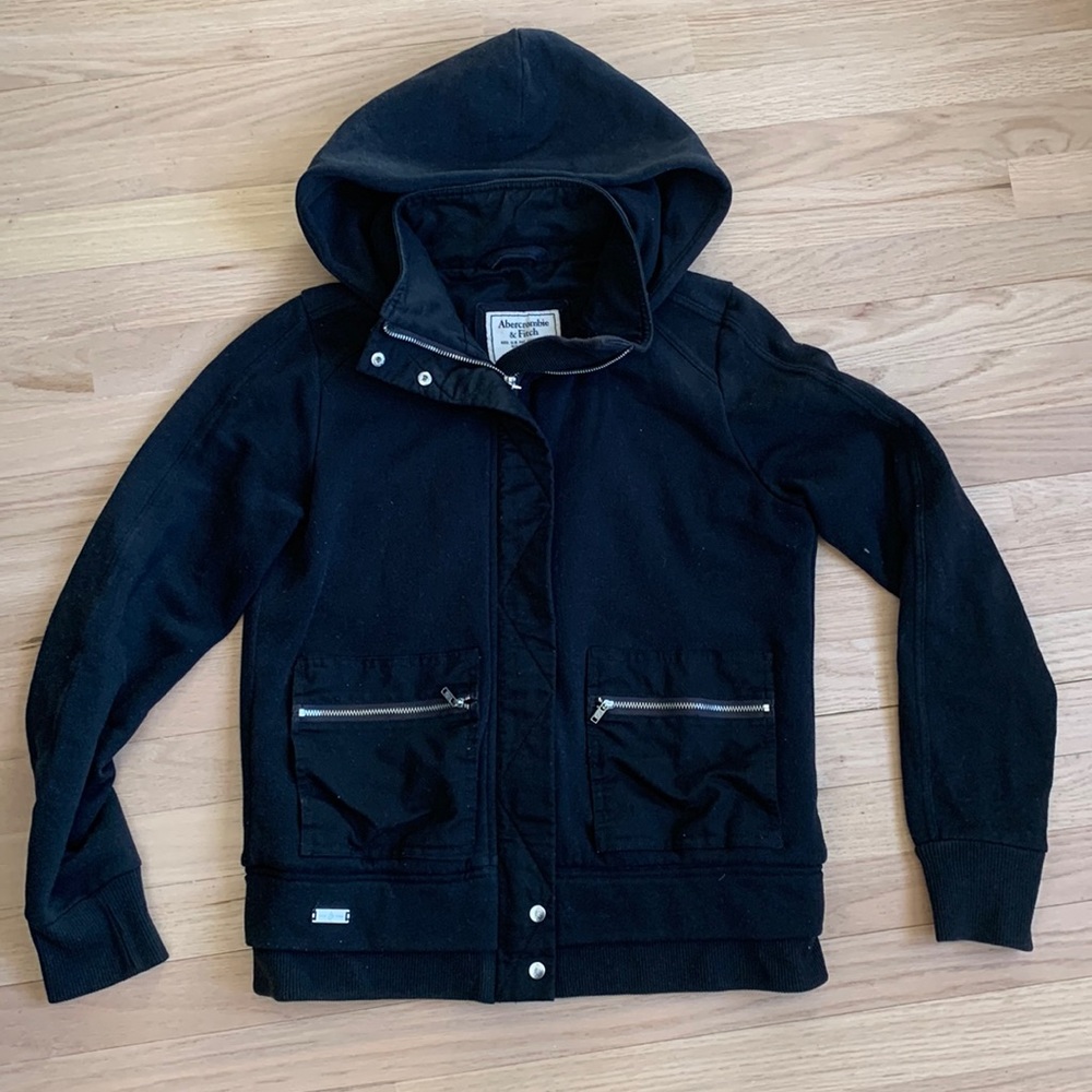 Abercrombie & Fitch black zip up hoodie